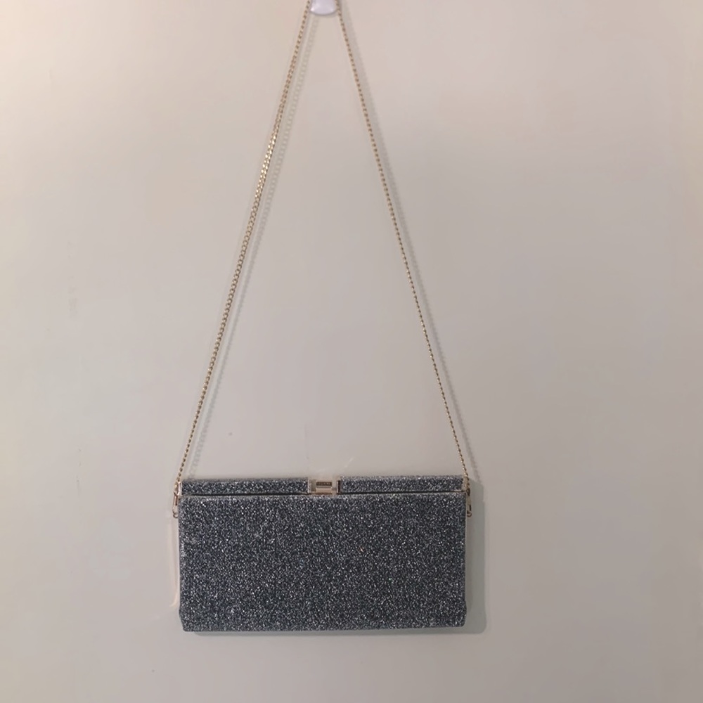 Nila Anthony silver glitter crossbody/clutch